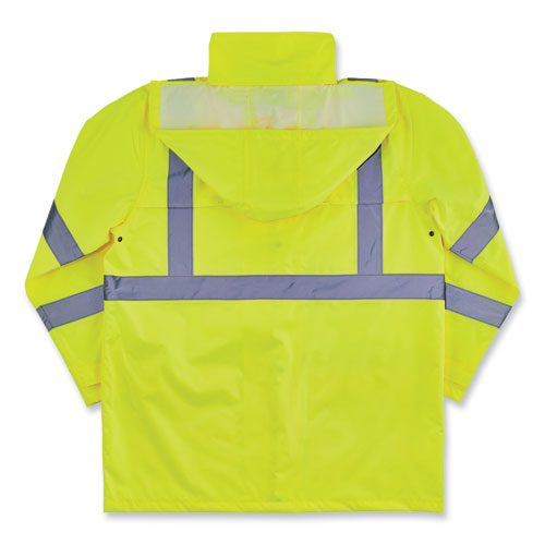 Glowear 8366 Class 3 Lightweight Hi-vis Rain Jacket, Polyester, Small, Lime