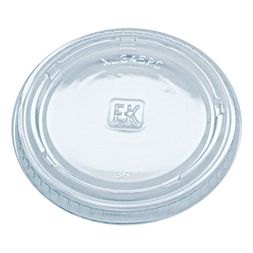Portion Cup Lids, Fits 3.25 Oz To 5.5 Oz Portion Cups, Plastic, Clear, 2,500/carton