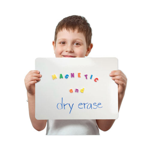 Magnetic Dry Erase Board Set With Black Markers, 12" X 9", White Surface, 12/pack