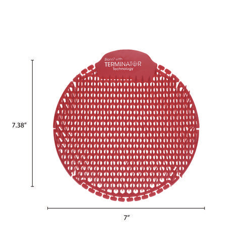 Slant7 With Terminator Urinal Screen, Forest Scent, Red, 5/box