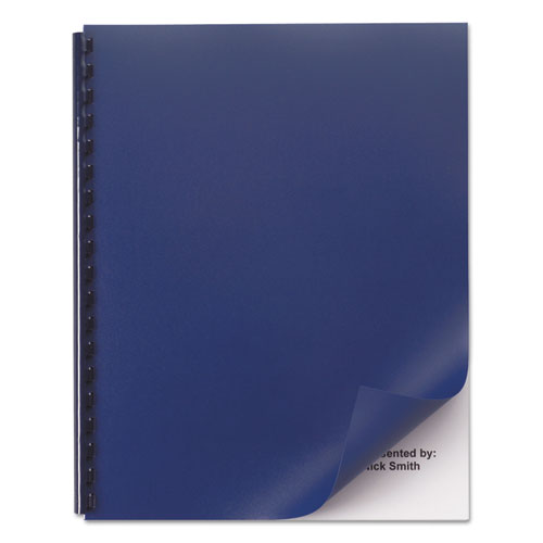 Opaque Plastic Presentation Covers For Binding Systems, Plastic, Square Corners, 11 X 8.5, Navy, 50/pack