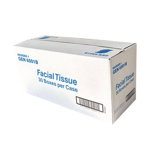 Facial Tissue, Flat Box, 2-ply, White, 100 Sheets/box, 30 Boxes/carton