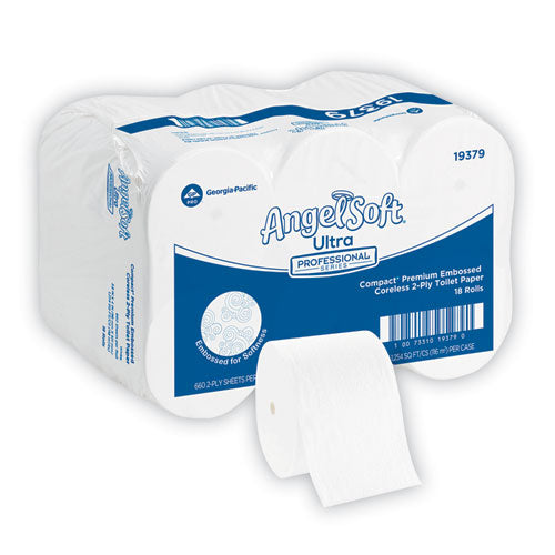 Angel Soft Ps Compact Coreless Premium Bathroom Tissue, 2-ply, White, 660 Sheets/roll, 18 Rolls/carton