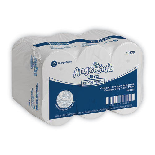 Angel Soft Ps Compact Coreless Premium Bathroom Tissue, 2-ply, White, 660 Sheets/roll, 18 Rolls/carton