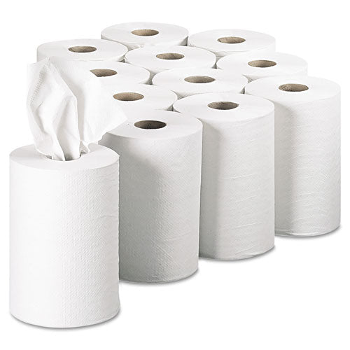 Pacific Blue Basic Recycled Paper Towel Roll, 1-ply, 7.88" X 350 Ft, White, 12 Rolls/carton