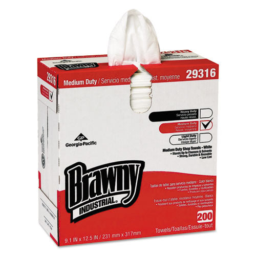 Lightweight Disposable Shop Towels, 9.1 X 12.5, White, 200/box