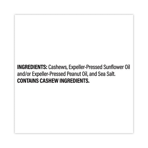 Sea Salted Whole Cashews, 2.25 Oz Pouch, 8/carton