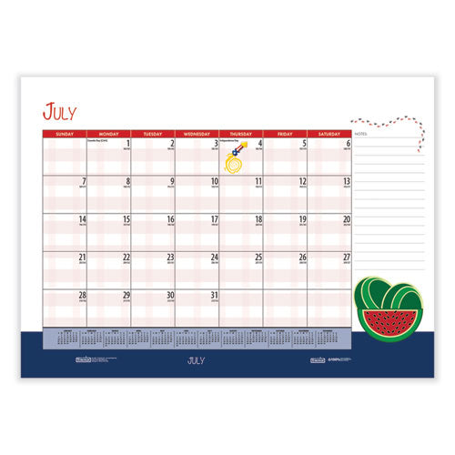 Recycled Desk Pad Calendar, Illustrated Seasons Artwork, 22 X 17, Black Binding/corners,12-month (jan To Dec): 2026