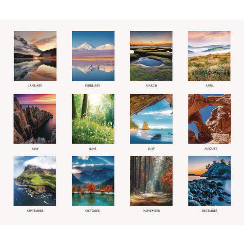 Earthscapes Scenic Desk Pad Calendar, Scenic Photos, 18.5 X 13, White Sheets, Black Binding/corners,12-month (jan-dec): 2026