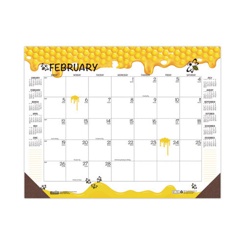 Recycled Honeycomb Desk Pad Calendar, Honeycomb Artwork, 18.5 X 13, White/multicolor Sheets, 12-month (jan To Dec): 2026