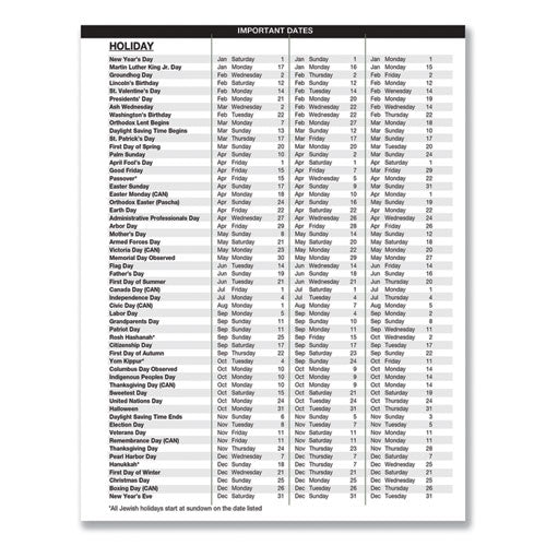 Recycled Weekly Appointment Book Ruled Without Appointment Times, 8.75 X 6.88, Black Cover, 12-month (jan To Dec): 2026