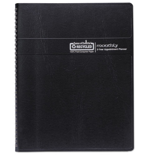 24-month Recycled Ruled Monthly Planner, 11 X 8.5, Black Cover, 24-month: Jan 2026 To Dec 2027