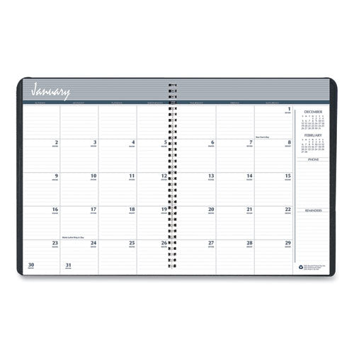24-month Recycled Ruled Monthly Planner, 11 X 8.5, Black Cover, 24-month: Jan 2026 To Dec 2027
