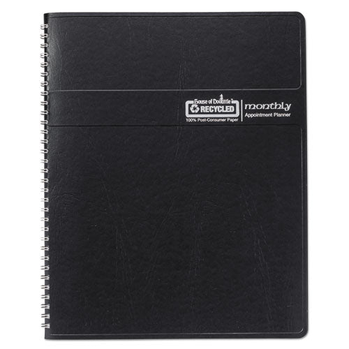 14-month Recycled Ruled Monthly Planner, 11 X 8.5, Black Cover, 14-month: Dec 2025 To Jan 2027