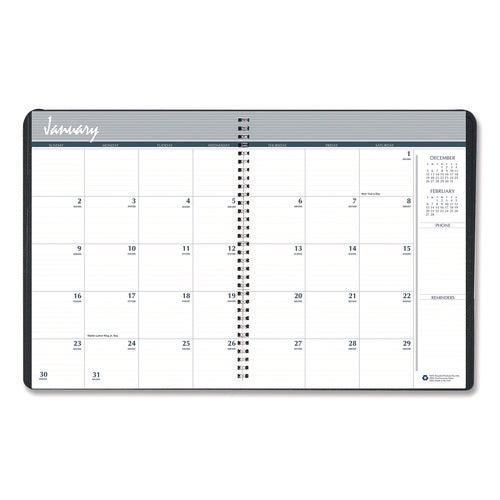 14-month Recycled Ruled Monthly Planner, 8.75 X 6.78, Black Cover, 14-month: Dec 2025 To Jan 2027