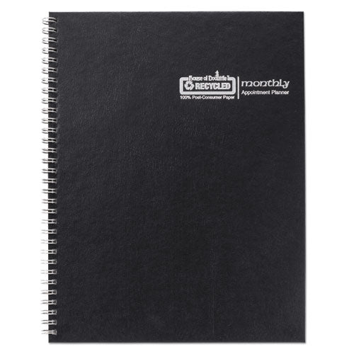 Monthly Hard Cover Planner, 11 X 8.5, Black Cover, 14-month: Dec 2025 To Jan 2027