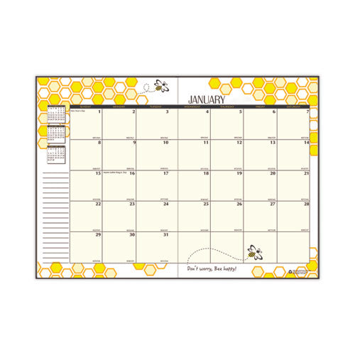 Recycled Honeycomb Monthly Planner, Honeycomb Artwork, 11 X 7, Black/gold Cover, 12-month (jan To Dec): 2026