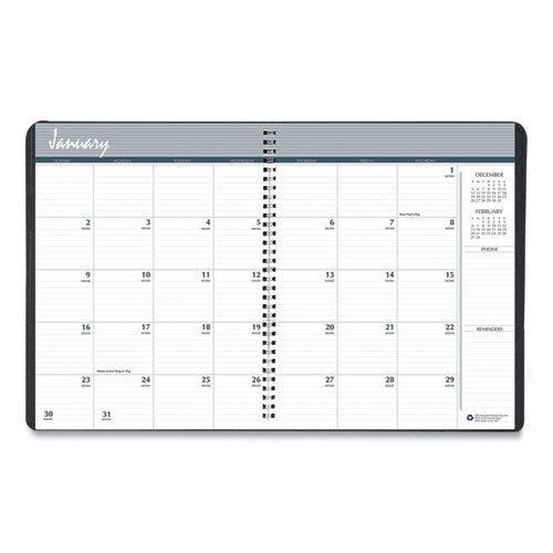14-month Recycled Ruled Monthly Planner, 8.75 X 6.78, Black Cover, 14-month: Dec 2025 To Jan 2027