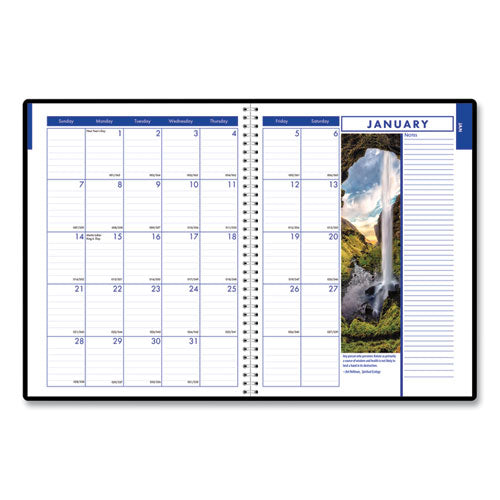 Earthscapes Recycled Weekly/monthly Appointment Book, Landscape Photos, 11 X 8.5, Black Soft Cover, 12-month (jan-dec): 2026
