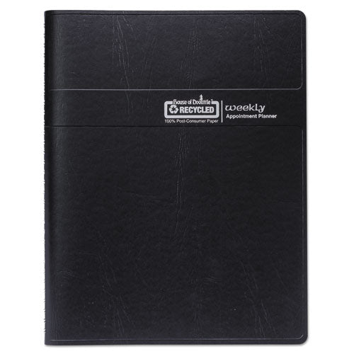 Recycled Weekly Appointment Book, 8 X 5, Black Cover, 12-month (jan To Dec): 2026
