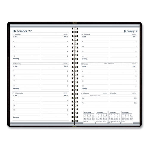 Recycled Weekly Appointment Book, 8 X 5, Black Cover, 12-month (jan To Dec): 2026