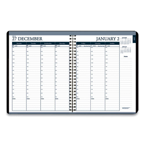 Recycled Monthly Weekly 7 Day Planner, 8.75 X 6.88, Black Cover, 12-month (jan To Dec): 2026
