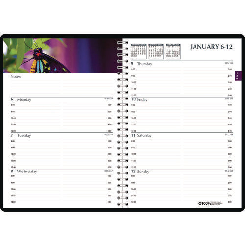 Earthscapes Recycled Weekly/monthly Planner, Gardens Of The World Photography, 10 X 7, Black Cover, 12-month (jan-dec): 2026