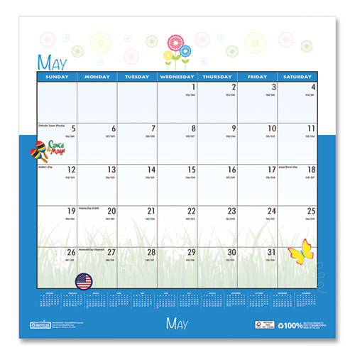 Recycled Seasonal Wall Calendar, Illustrated Seasons Artwork, 12 X 12, 12-month (jan To Dec): 2026