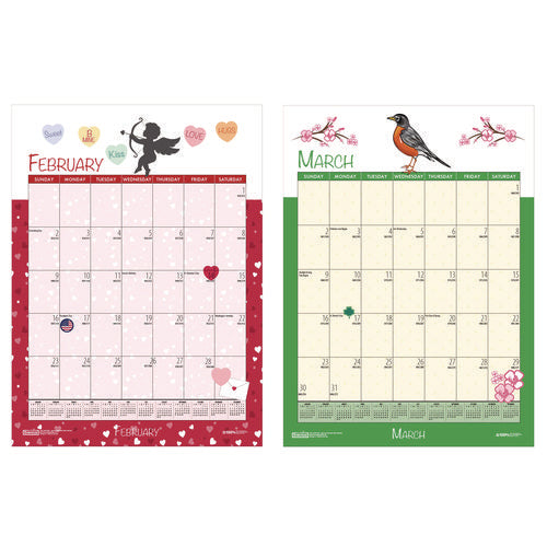 Academic Year Recycled Seasonal Wall Calendar, Illustrated Seasons Artwork, 12 X 16.5, 12-month (july To June): 2025 To 2026