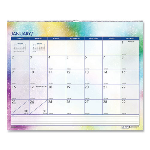 Recycled Cosmos Wall Calendar, Night Sky Artwork, 14.88 X 12, White/multicolor Sheets, 12-month (jan To Dec): 2026