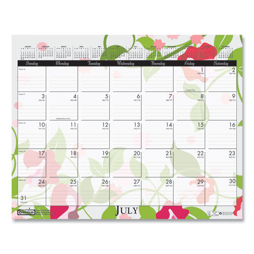 Recycled Wild Flower Wall Calendar, Wild Flowers Artwork, 15 X 12, White/multicolor Sheets, 12-month (jan To Dec): 2026