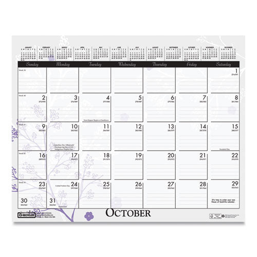 Recycled Wild Flower Wall Calendar, Wild Flowers Artwork, 15 X 12, White/multicolor Sheets, 12-month (jan To Dec): 2026