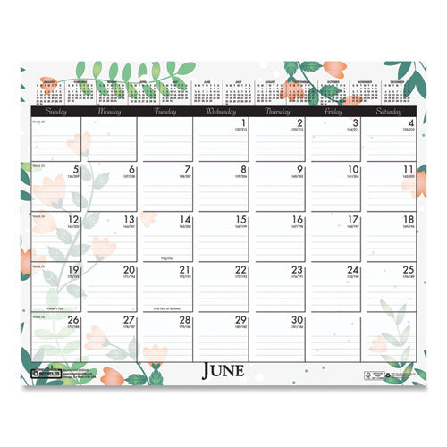 Recycled Wild Flower Wall Calendar, Wild Flowers Artwork, 15 X 12, White/multicolor Sheets, 12-month (jan To Dec): 2026