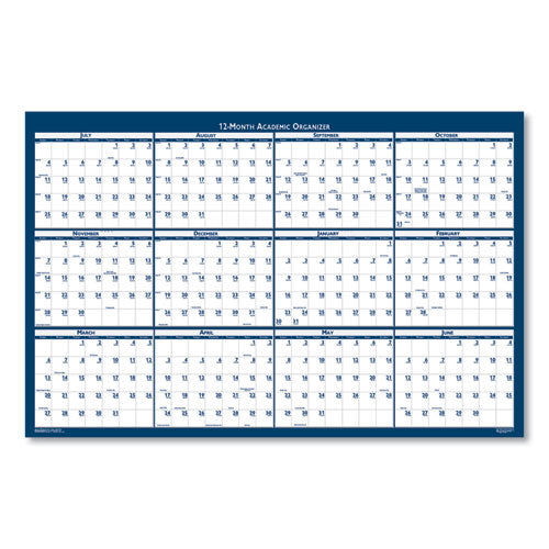 Academic Year Recycled Poster Style Reversible/erasable Yearly Wall Calendar, 24 X 37, 12-month (july To June): 2025 To 2026