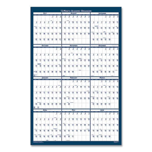 Academic Year Recycled Poster Style Reversible/erasable Yearly Wall Calendar, 24 X 37, 12-month (july To June): 2025 To 2026