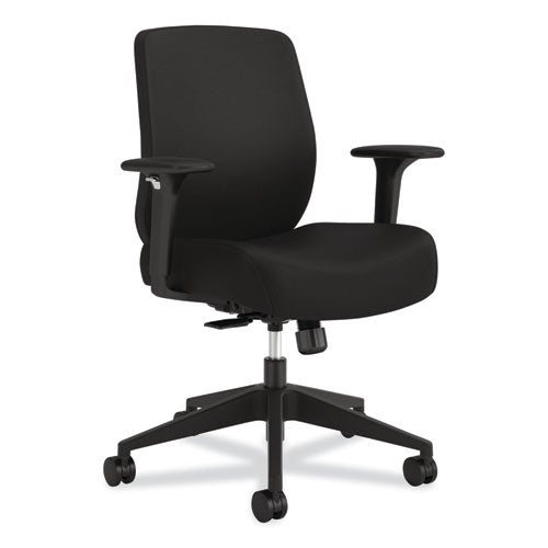 Altern Upholstered Low-back Task Chair, 16.5 To 19.56 Seat Height, Black Seat, Black Back, Black Base