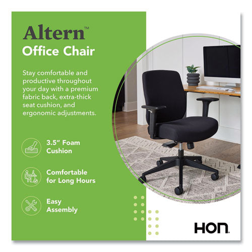 Altern Upholstered Low-back Task Chair, 16.5 To 19.56 Seat Height, Black Seat, Black Back, Black Base