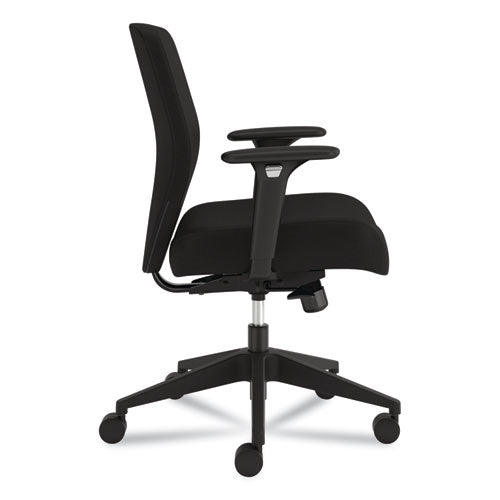 Altern Upholstered Low-back Task Chair, 16.5 To 19.56 Seat Height, Black Seat, Black Back, Black Base