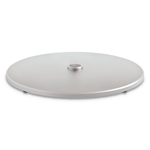 Arrange Round Disc Shroud Table Base, 26.82" X 26.82" X 1.42", Silver, Steel