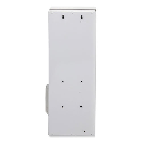 Dual Channel Sanitary Napkin/tampon Vendor, 25 Cent Coin Mechanism, 11.13 X 7.63 X 26.38, White/blue