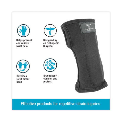 Smartglove Flexible Wrist Support Splint, Small, Fits Hands Up To 3.25" Wide, Black