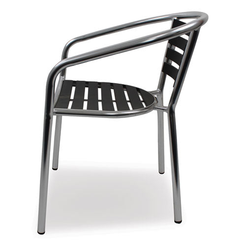 Pinzon Series Chairs, Support Up To 300 Lb, 18" Seat Height, Black/silver Seat, Black/silver Back, Silver Base