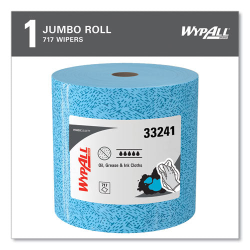 Power Clean Oil, Grease And Ink Cloths, Jumbo Roll, 9.8 X 12.2, Blue, 717/roll