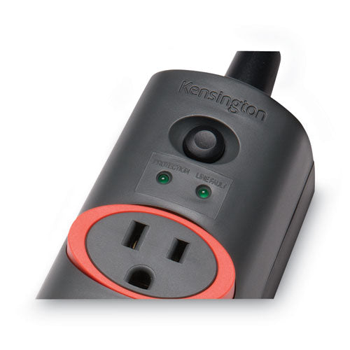 Smartsockets Color-coded Strip Surge Protector, 6 Ac Outlets, 7 Ft Cord, 945 J, Black