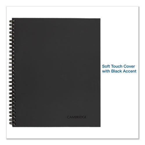 Wirebound Guided Business Notebook, Meeting Note Format, Dark Gray Linen Cover, (80) 11 X 8.25 Sheets