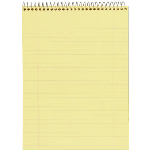 Stiff-back Wire Bound Notepad, Wide/legal Rule, Canary/blue Cover, 70 Canary-yellow 8.5 X 11.5 Sheets