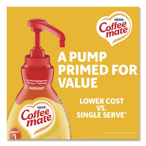 Liquid Coffee Creamer, Hazelnut, 1.5 L Pump Bottle, 2/carton