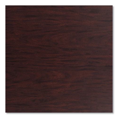 Cafe Table, 36w X 36d X 30h, Square Top/round Base, Mahogany Top, Gray Base