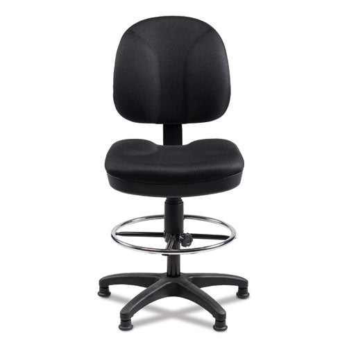 Comfort Task Stool, Supports Up To 300 Lb, 24.5" To 34.5" Seat Height, Black Seat, Black Back, Black Base