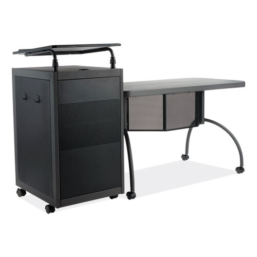 Teacher's Workpod Desk And Lectern Kit, 68" X 24" X 41", Charcoal Gray